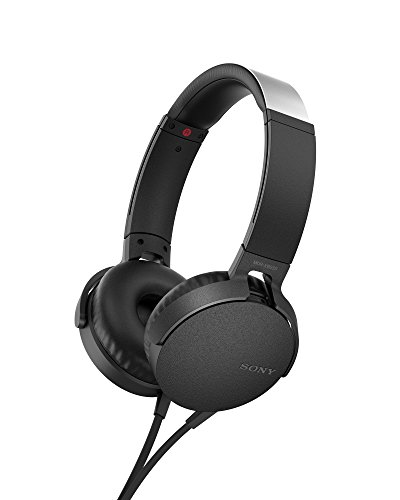 Sony MDR-XB550AP - Cuffie on-ear EXTRA BASS con microfono, Archetto regolabile, Nero