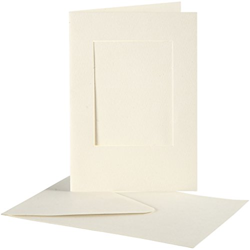 Creativ Company - Biglietti portafoto con cornice, rettangolari, 10,5 x 15 cm, 10 pz, colore: Bianco