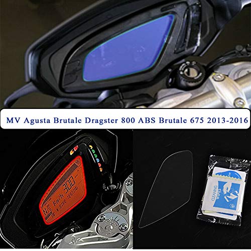 LoraBaber Protezione antigraffio Cluster per motocicletta Cluster Pellicola salvaschermo per MV Agusta Brutale Dragster 800 ABS Brutale 675 2013 2014 2015 2016