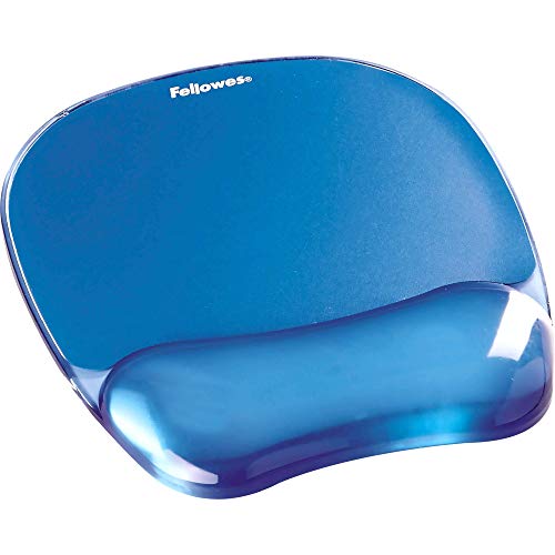 Fellowes tappetino mouse con poggiapolsi in gel Crystals, blu