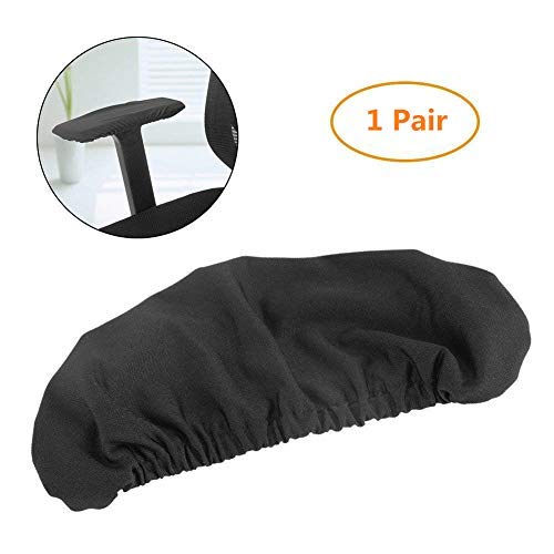 1 paio di copri braccioli rimovibili per sedia da ufficio Cuscino universale elastico per proteggi bracciolo, copri-pad imbottiti per sedie lavabili(Nero)