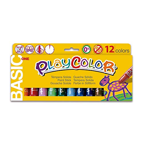 Playcolor 10731 Tempere Solide, Confezione da 12 pezzi con colori diversi