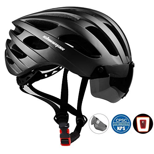 Kinglead bici casco di sicurezza Light Shield visiera, certificata CE unisex protetto casco ciclismo bicicletta sport all' aperto di sicurezza Superlight regolabile casco bicicletta (dell'inchiostro)