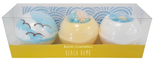 Bomb Cosmetics Beach Bomb - Bomb da bagno fatto a mano, confezione regalo, contiene 3 pezzi, 160 g ciascuno [il contenuto può variare]