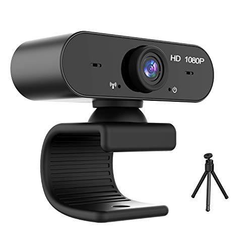 AXUF 1080P HD Webcam può Essere piegata in Base allo Spessore del Computer, Copertura per la Privacy con videocamera per Microfono, treppiede, Laptop, Computer, videocamera Plug And Play Desktop
