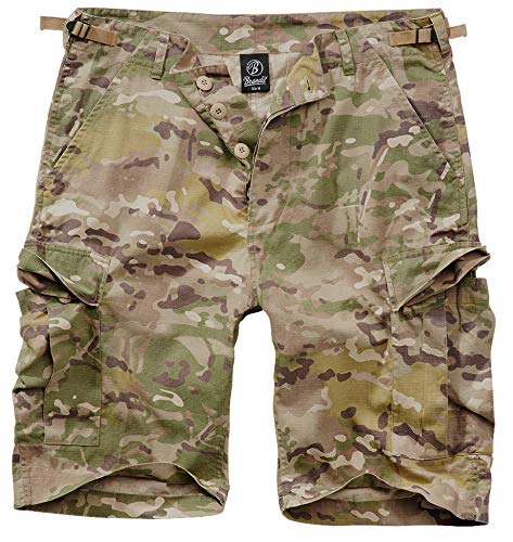 Brandit - pantaloncini da uomo BDU Ripstop, vari colori, taglie dalla S alla 7XL Camouflage tattico. S