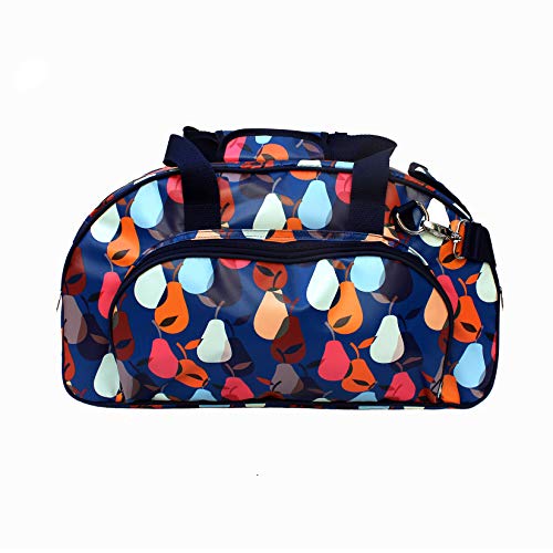 IKURI Borsa Stampata - Weekender Bag in Teloni Impermeabile Realizzata a Mano Multicolore Multiuso Resistenti - Design Peras Blu