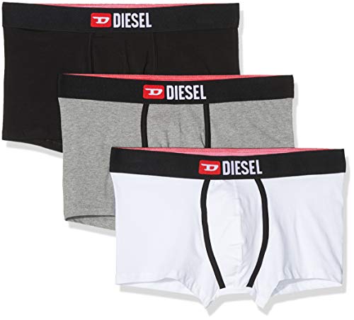 Diesel Umbx-damienthreepack Slip, Multicolore (Black/Bright White/Dark Grey Mélange E4157/0wawd), Small (Pacco da 3) Uomo