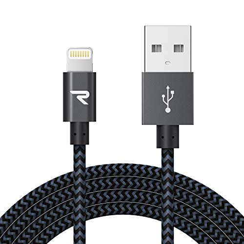 RAMPOW Cavo Lightning a USB [ Certificato Apple MFi ] Cavo iPhone Compatibile con Apple iPhone 11 / XS/XR/X / 8/7 / 6 / SE - Grigio [2M/6.5ft]