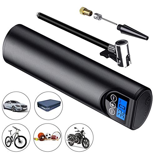 InLoveArts Pompa ad Aria Digitale Intelligente Mini gonfiatore Portatile Gonfiatore di Pneumatici per Auto Wireless Montato sul Veicolo Display Digitale di Ricarica USB per Palla, Bici, Moto, Auto