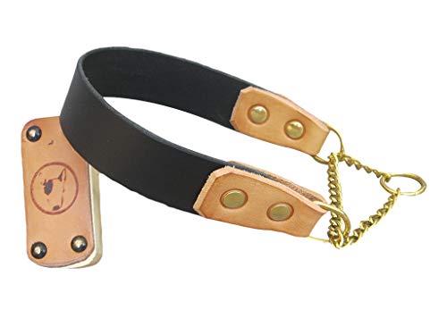 Collare Martingale per Cani in Pelle Nera di Prima Scelta con Ferramenta in Ottone - Altezza 3,5cm - YupCollars - Collare Semistrozzo - Realizzato a Mano in Italia