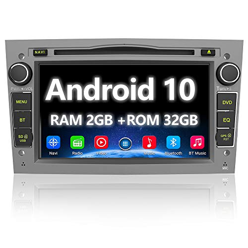 AWESAFE Android 10.0 Autoradio 2 Din con Navigatore [2G+32GB] 7 Pollici Car Radio per Opel Meriva Corsa Zafira Vivaro Antara Bluetooth WIFI DSP CD DVD USB RDS DAB+ Mirror Link (Grigio)