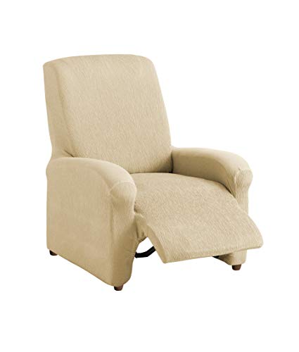 Textilhome - Copripoltrona Relax Reclinabile TEIDE Elasticizzato, Taglia 1 Posto - 70 a 100 cm - Poltrona Protettiva. Colour Beige