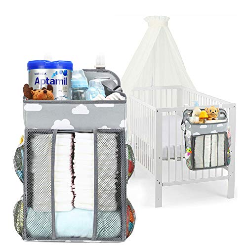 auvstar Pannolino Organizzatore,Multifunzione Baby Nursery Organizer,Organizer da Appendere Pannolini per Lettino Bimbo e Culla,Fasciatoio,Borsa Portaoggetti da Parete,Cesto Regalo per Doccia Baby.