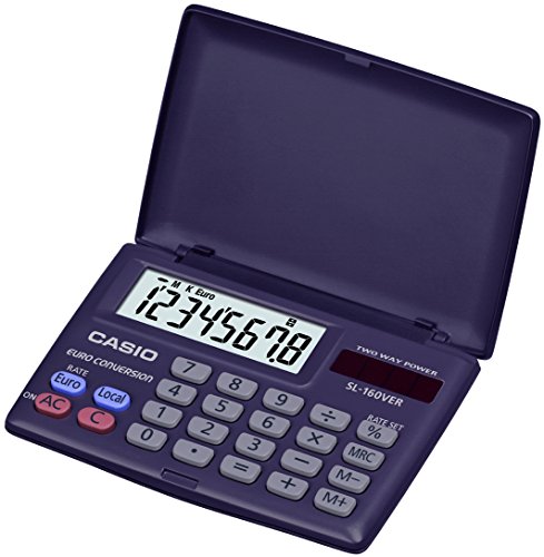 CASIO SL-160VER calcolatrice tascabile - Display a 8 cifre e apertura orizzontale della falda di protezione