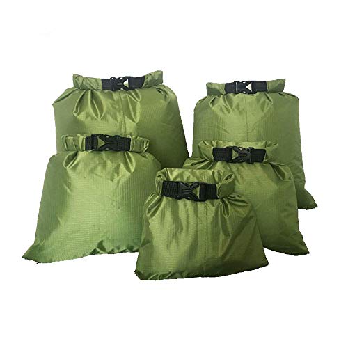 CAILI Set da 5 Pezzi Impermeabile,Borsa asciutta，Borsa da Viaggio Impermeabile da Spiaggia per Barche a Vela per Kayak, Pesca, Rafting, Nuoto, Campeggio e Snowboard