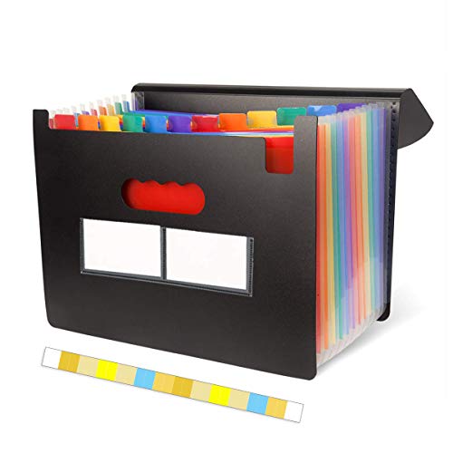 OrgaWise Organizzatore di file A4 espandibile Organizer per cartelle di documenti 12 Pocket Office Portable Concertina Archiviazione di documenti con etichette colorate