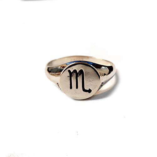 Anello da Uomo in Argento Massiccio Marchiato 925 Segno Zodiacale Scorpione