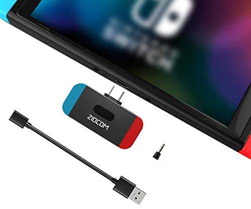 ZIOCOM Adattatore Bluetooth per Nintendo Switch, Trasmettitore Bluetooth aptX a Bassa latenza, Compatibile con AirPods PS4 Bose Sony e Cuffie Bluetooth