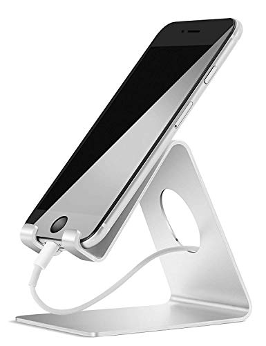 Eono by Amazon - Supporto Telefono, Dock Telefono : Universale Supporto Dock per Phone XS XS Max XR X 8 7 6 6S Plus 5 5S 4S, Huawei, Samsung S9 S8 S7 S6 S5 S4 S3, Scrivania, Altri Smartphone - Argento