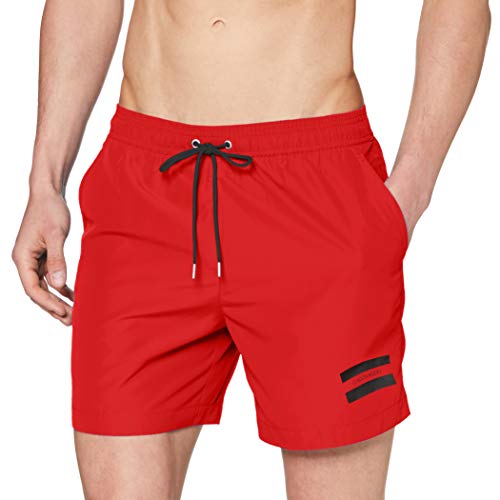 Calvin Klein Medium Drawstring Pantaloncini, Rosso (High Risk XBG), Large Uomo