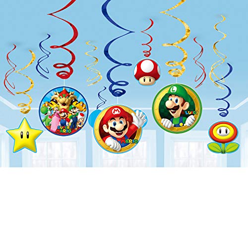 Amscan, 671554, decorazioni a tema Super Mario, Multicolore
