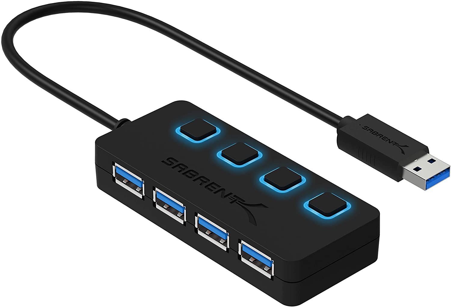 Sabrent a 4 porte Hub USB 3.0 con interruttori di alimentazione individuali e LED (HB-UM43)