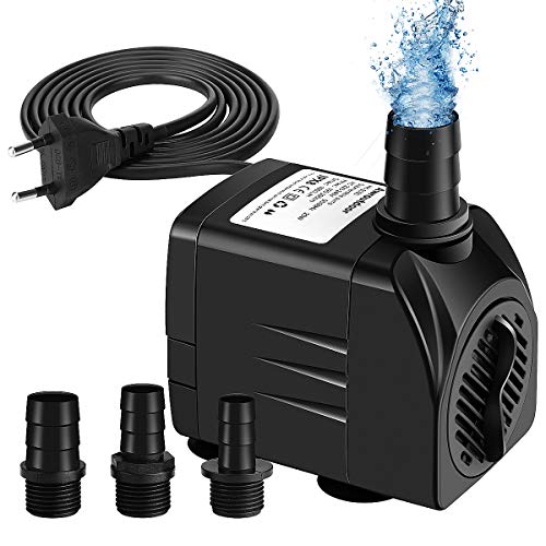 Awroutdoor Pompa Acqua Sommergibile, 25W Pompa Acqua Acquario, 1800L/H Ultra-Silenzioso Pompa Acqua per terrari, Stagno di Pesce, sistemi di circolazione