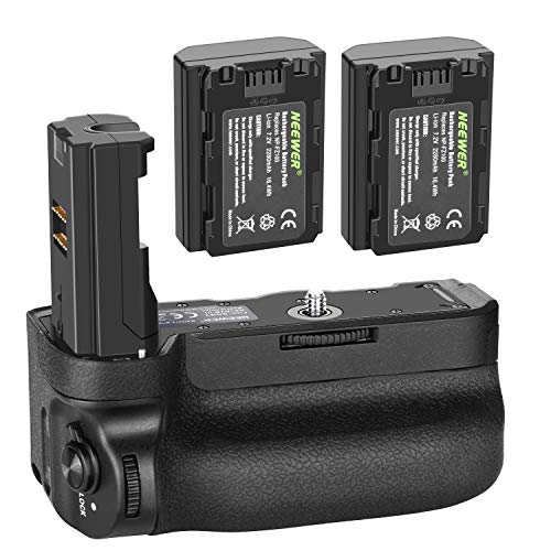 Neewer Grip verticale di Batteria per Fotocamere Sony A9 A7III A7RIII, Sostituzione per Sony VG-C3EM con 2 pacchi di Batteria Li-ion Ricaricabile 7.2v 2280mAh 16.4Wh
