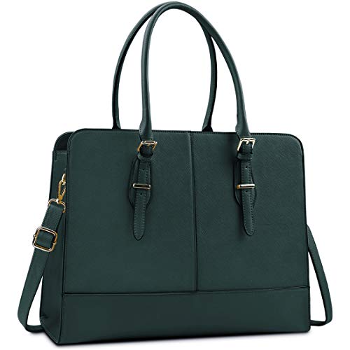 Lubardy Borsa Tote Donna in Pelle Borsa Porta PC 15.6 Pollici Grande Borse a Tracolla Moda Tote Shopper Bag Impermeabile per Scuola Viaggio Lavoro Verde