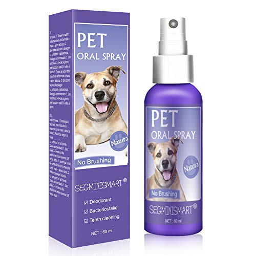 SEGMINISMART Spray Dentale per Animali, Spray dentifricio Dentale per Cani e Gatti, Pet Dental Spray, Rimuovi Odore Previene la placca Calcolo Denti Pulizia Nebbia per Cane Gatto