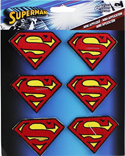 SUPERMAN 6 pc Logo Set, Officially Licensed DC Comics Originals, High Quality Iron-On / Sew-On, 2