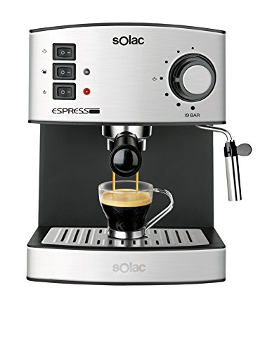 Solac CE4480 Espresso - Macchina da caffè, capacità 1,25 l, 19 bar, vaporizzatore
