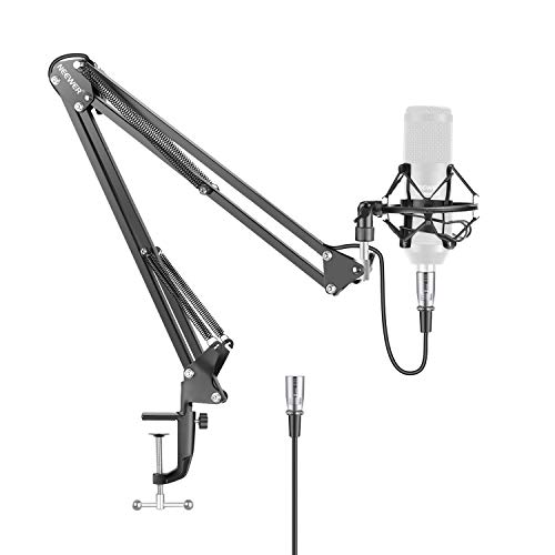 Neewer Supporto Sospeso di Microfono a Forma Forbici con Antivibrazione e Cavo XLR Maschio a Femmina Incorporato