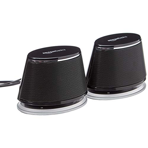 AmazonBasics - Altoparlanti per computer, alimentazione USB, con suono dinamico, Nero, confezione da 1