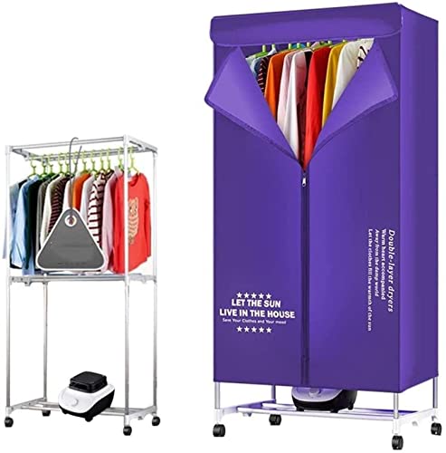 Asciugatrice 1200W 50LB Stendibiancheria portatile pieghevole elettrica a 2 strati viola Asciugatrice rapida Vestiti per bambini Asciugatrice a risparmio energetico (anione) Armadio multifunzione