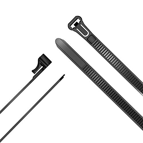 KabelDirekt - Fascette fermacavo richiudibili - (7,4 mm x 250 mm) - (Fascette fermacavo Multiuso riapribili e richiudibili, 100 pz, Nylon Flessibile, Nero) - Top Series