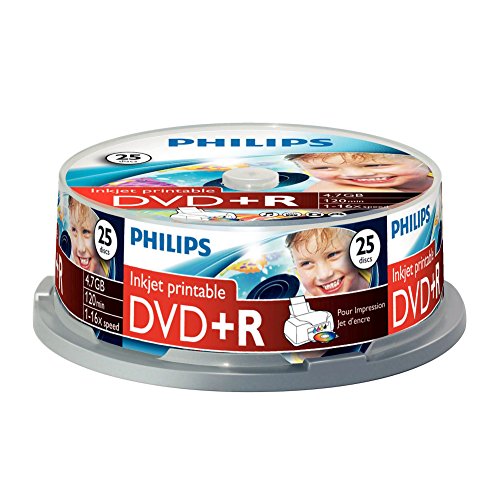 Philips Confezione da 25 DVD+R, 4.7GB, Printable