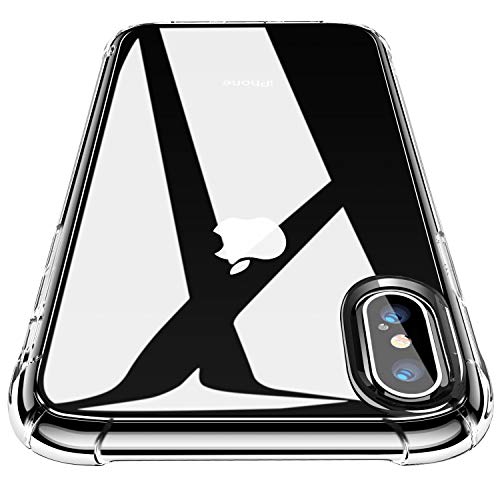 CANSHN Cover Compatibile con iPhone XS e iPhone X, Custodia Trasparente per Assorbimento degli Urti con Paraurti in TPU Morbido [Protettiva Sottile] per iPhone X/XS da 5,8 Pollici, Trasparente