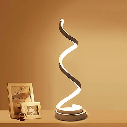 ELINKUME Lampada da comodino a spirale LED, 12W bianco caldo protezione degli occhi Luminosità dimmerabile, lampada da tavolo LED curvo/Illuminazione decorativa per soggiorno camera da letto