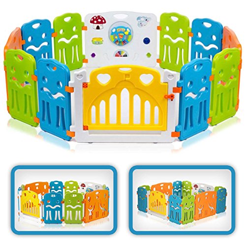 Baby Vivo Box per Bambini Grande Sicurezza Barriera Pieghevole Cancelletto Recinto con Porta Plastica Estensibile - COLORS XL