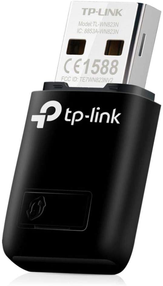 TP-Link TL-WN823N Adattatore USB Scheda di Rete, Wireless 300Mbps, 2.4GHz, 2 Antenne Interne, USB 2.0, Pulsante WPS, Supporta Windows 10/8.1/8/7/XP, Mac OS, Linux