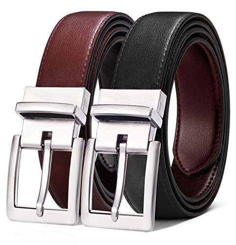BULLIANT Cintura Uomo, Cintura Reversibile di Pelle 31mm Confezione Regalo,Dimensioni Regolabili