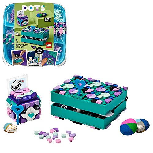 LEGO Dots Porta Segreti, Set Portagioie Fai da Te, Kit Artistici per Bambini, Accessori da Scrivania, Idea Regalo, 41925