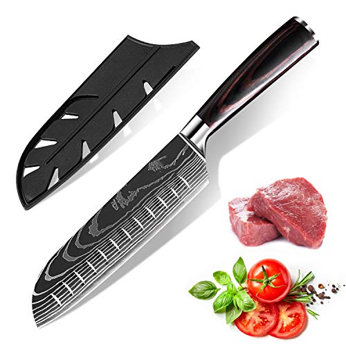 KEPEAK Coltello da Cucina, Coltelli da Cucina Affilati in Acciaio Inossidabile di Diverse Dimensioni con Impugnatura Confortevole, Coltello da Cucina Antiruggine per Cucina/Ristorante (D)