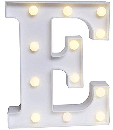 Yuna Lettere Luminose LED Lettere Decorative a LED Lettere dell'alfabeto Bianco (E)