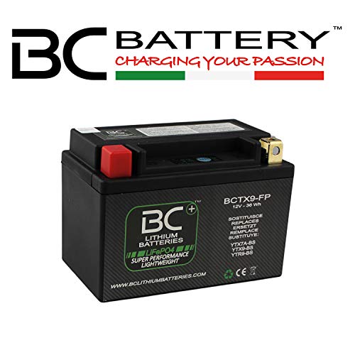 BC Lithium Batteries BCTX9-FP Batteria Moto Litio LiFePO4, Nero, 1