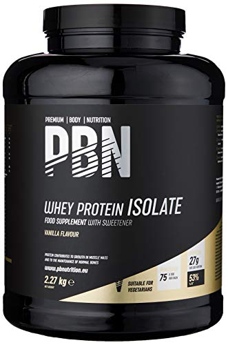 Premium Body Nutrition, proteine isolate del siero di latte in polvere (Whey-ISOLATE), 2,27 kg, vaniglia, 75 porzioni