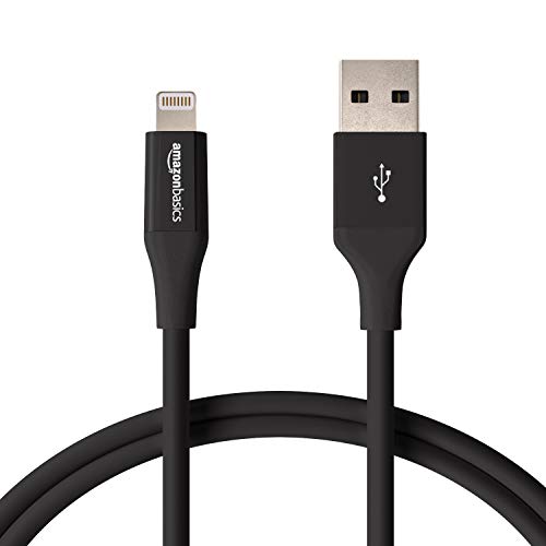 AmazonBasics - Cavo compatibile da USB A a Lightning - Certificato Apple MFi - 0,9 m - Confezione da 1, Nero