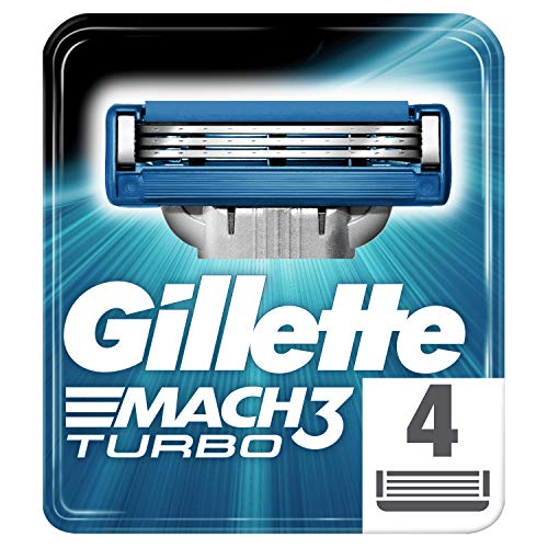 Gillette Mach3 Turbo Lamette di Ricambio per Rasoio, 4 Pezzi